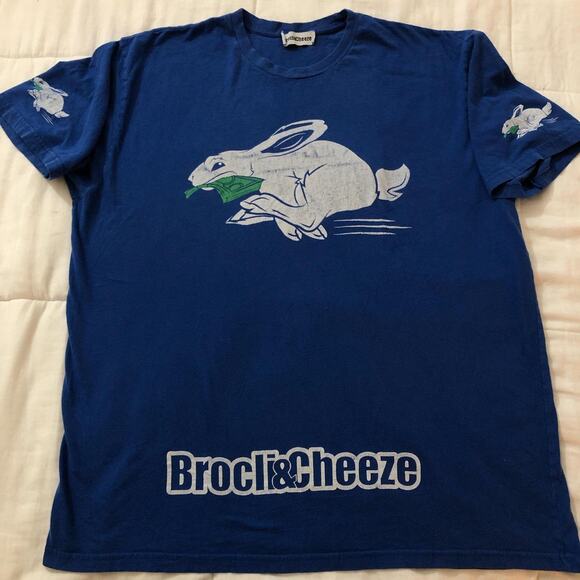 Other Other - Blue Brocli & Cheeze Follow The Rabbit Graphic Logo Tee